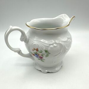 Royal Kent Poland Pitcher Sugar Creamer Pink Floral Embossed Gold Trim